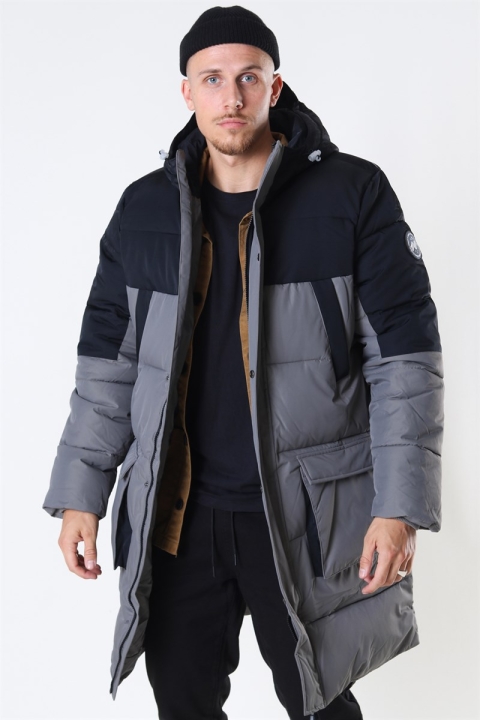 Urban Classics Puffer Parka Jas Asphalt/Black