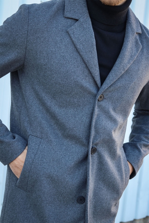 Jack & Jones TOMMY WOOL COAT Grey Melange