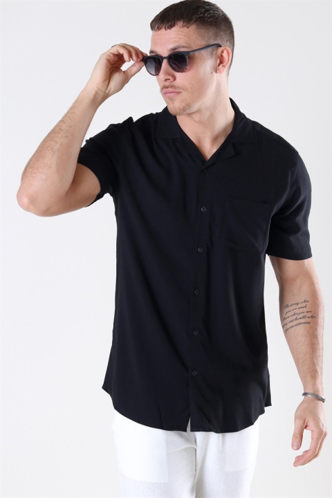 Only & Sons Silo Solid Viscose Overhemd Black