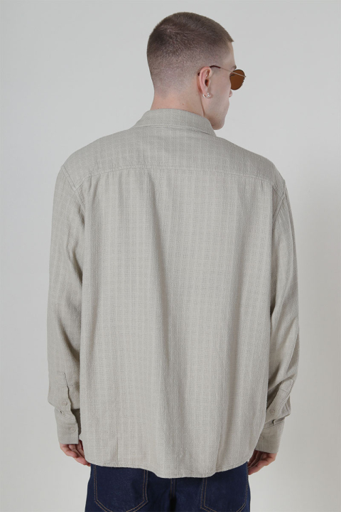 ONLY & SONS Latham LS Linen Structure Shirt Silver Lining