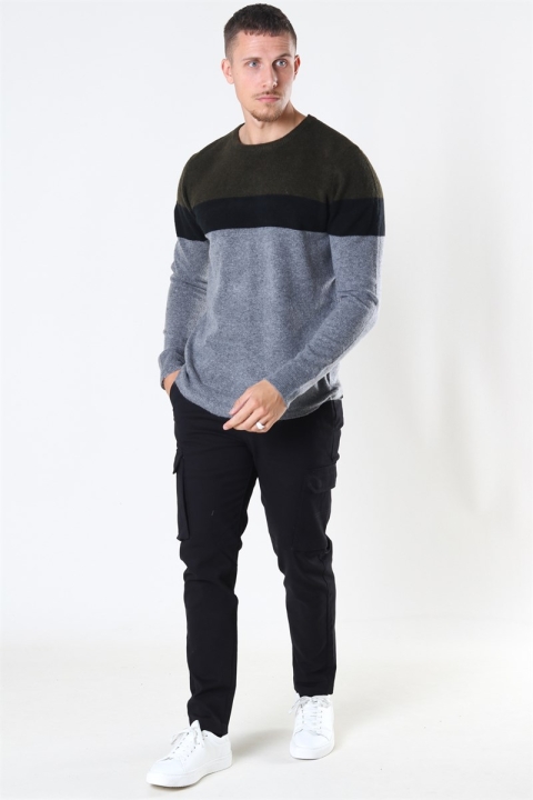 Clean Cut Toby Stretch Stripe Army/Black/Grey Mel