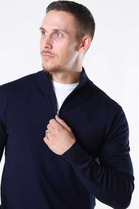 Jeff Argento Half Zip Breien Navy