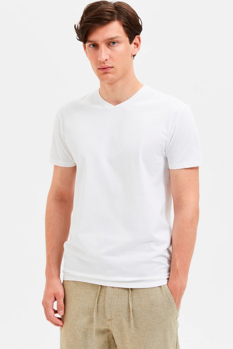 Selected Hael SS N-neck Tee Bright White