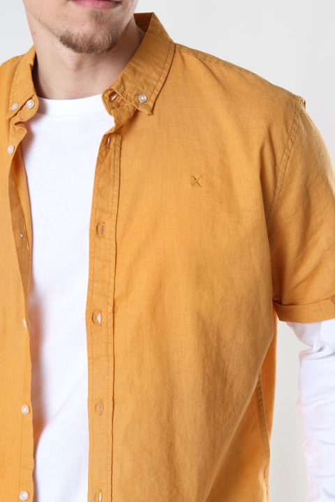 Clean Cut Copenhagen Cotton / Linnen Shirt S/S Pale Orange