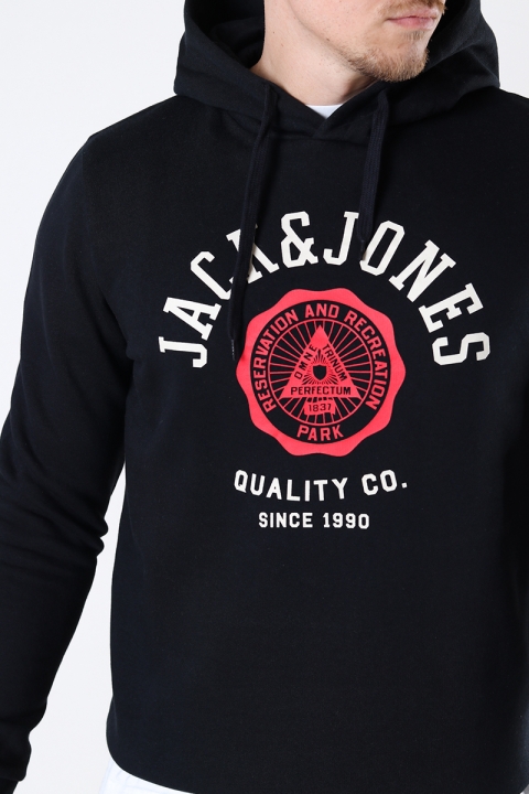 Jack & Jones LOGO SWEAT HOOD 2 COL 22/23 Black