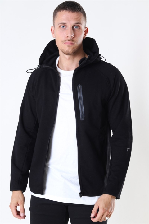 Jack & Jones Sport Sweat Zip Hoodie Black