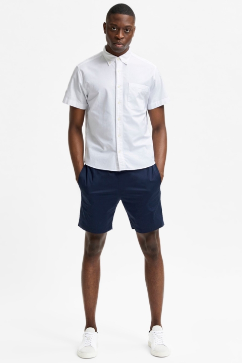 Selected SLHREGRICK-OX FLEX SHIRT SS W White