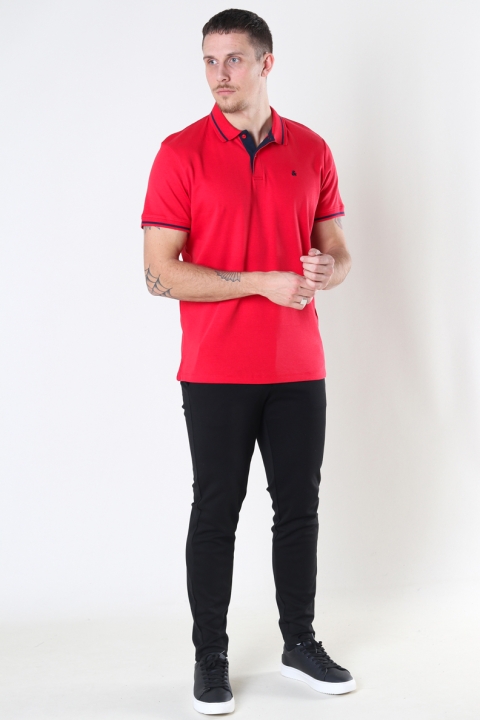 Jack & Jones JJEJERSEY POLO SS NOOS True Red REG