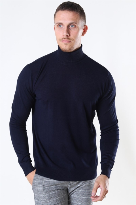 Jeff Potter Turtleneck Strik Navy