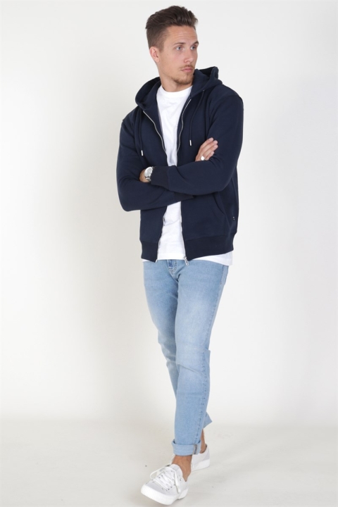 Jack & Jones Soft Sweat Zip Hood Navy Blazer