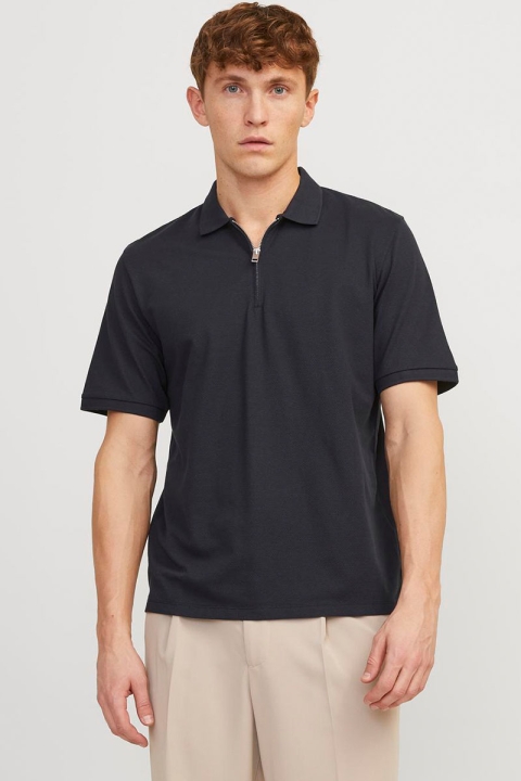 Jack & Jones Mac Zip SS Polo Dark Navy