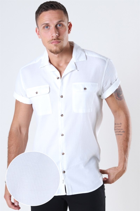 Only & Sons Andrew Waffle Overhemd S/S White