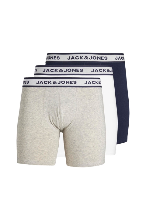 Jack & Jones Solid Boxer Briefs 3 Pack Light Grey Melange