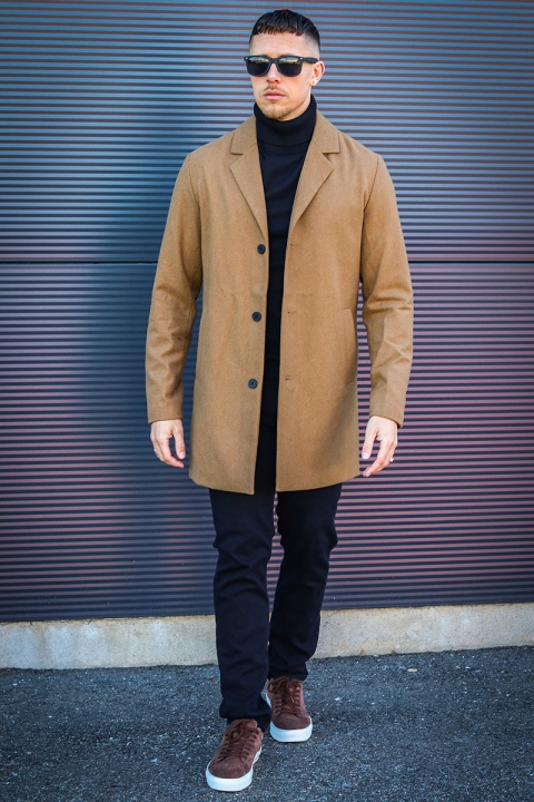 Jack & Jones TOMMY WOOL COAT Khaki