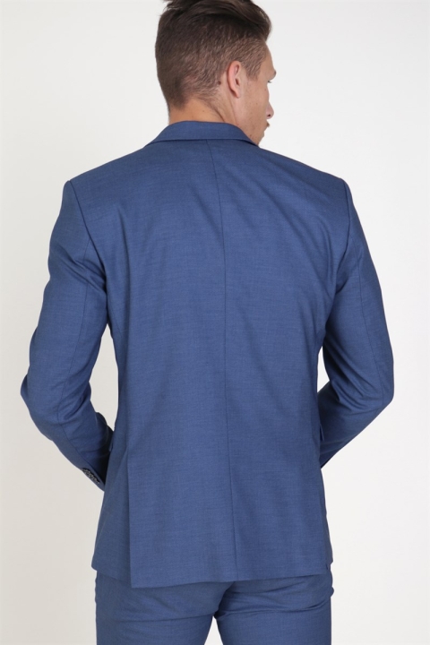 Selected Slim Mylo-Logan Blue StructKloke Blazer Dark Blue