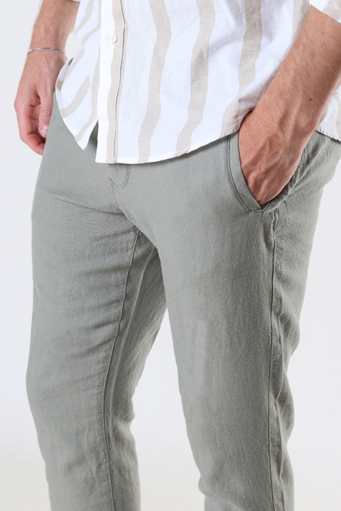 Solid TAIZ LINEN PANTS Vetiver