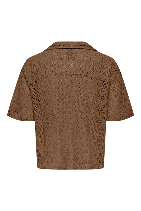 ONLY & SONS Novak Relax Resort SS Lace Shirt Sepia