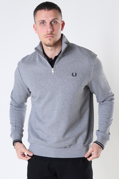 Fred Perry Half Zip  Sweatshirt Steel Marl