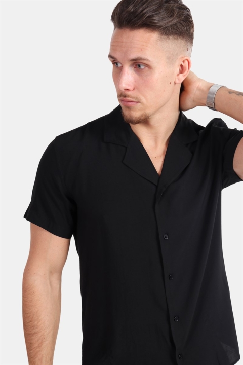 Clean Cut Bowling Plain S/S Overhemd Black