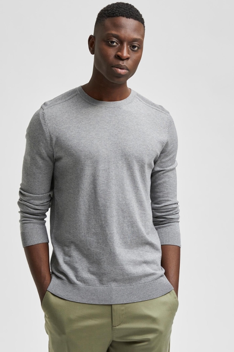 Selected Berg Crew Neck Medium Grey Melange