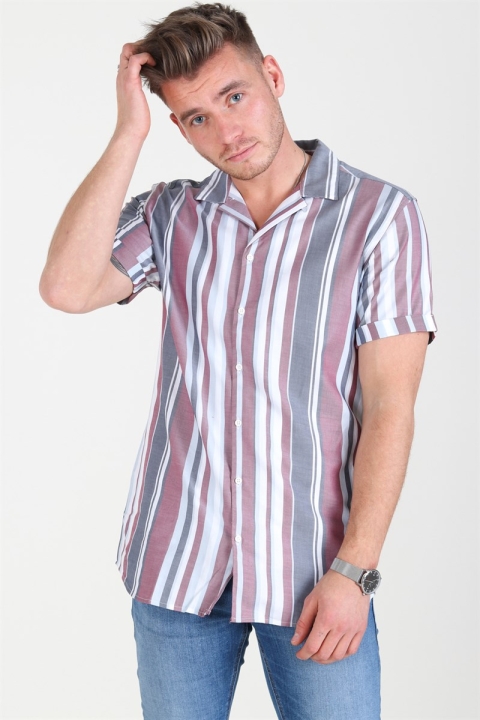Jack & Jones Robert Stripe Overhemd S/S Cordovan