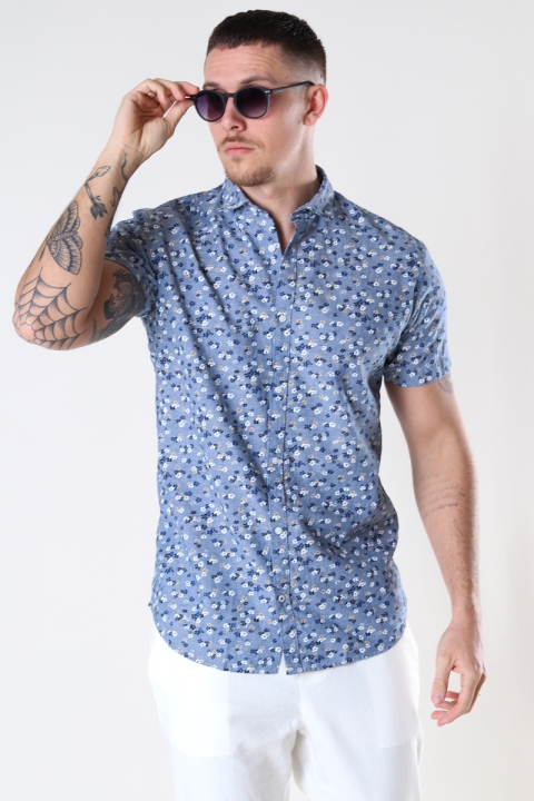 Jack & Jones JPRBLASUMMER BLACKPOOL SHIRT S/S SN Faded Denim