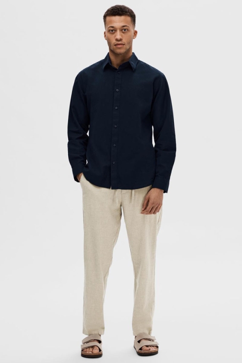 Selected Slim New Linen Shirt LS Sky Captain