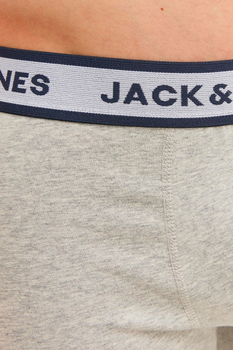 Jack & Jones Solid Boxer Briefs 3 Pack Light Grey Melange