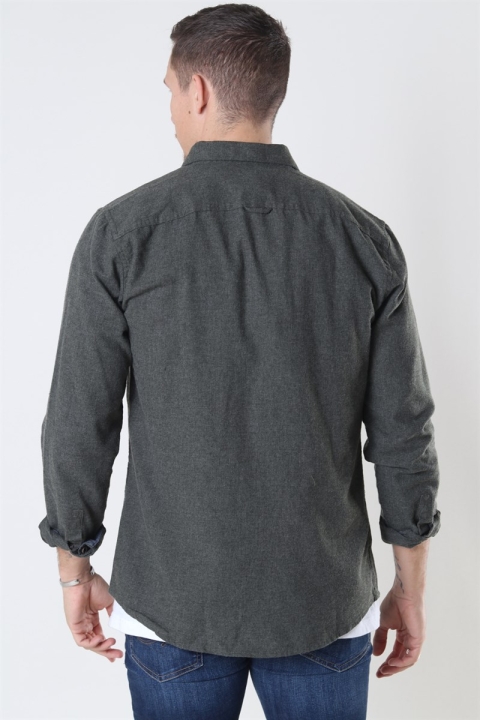 Only & Sons Edin LS Flannel Twill Overhemd Deep Depths