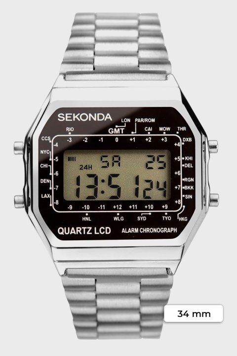 Sekonda 1816 Stainless Steel Bracelet Digital Klok