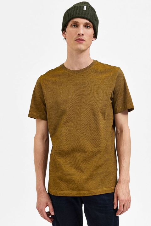 Selected SLHNORMAN MINI STRIPE SS TEE W NOOS Chai Tea Black