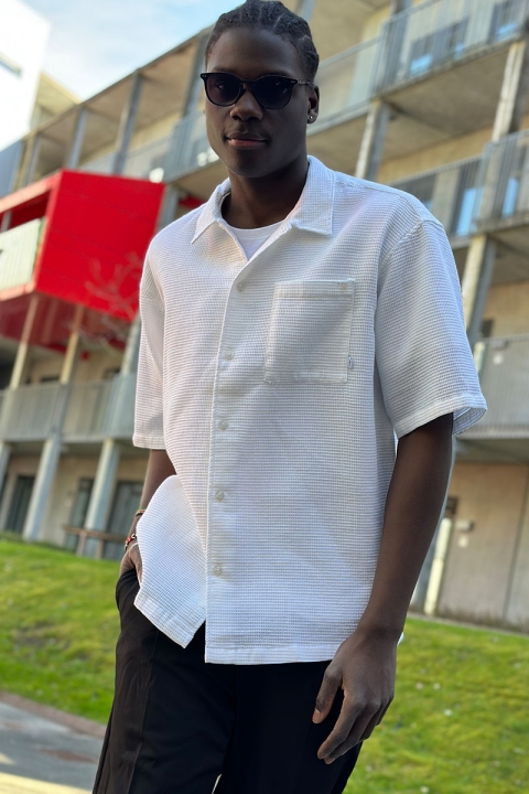 Woodbird Sunny Waffle Shirt Off White