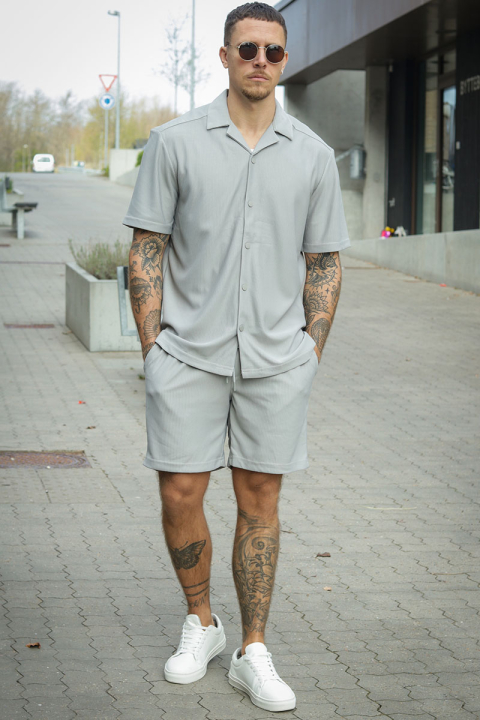 ONLY & SONS Kari Relaxed Plizze Resort SS Shirt Limestone