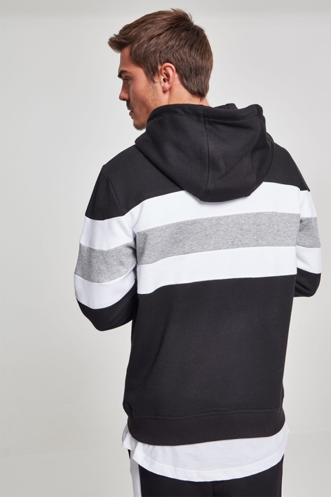 Klokban Classics Chest Striped Hoody Black/ White/ Grey