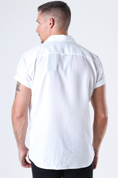 Only & Sons Andrew Waffle Overhemd S/S White