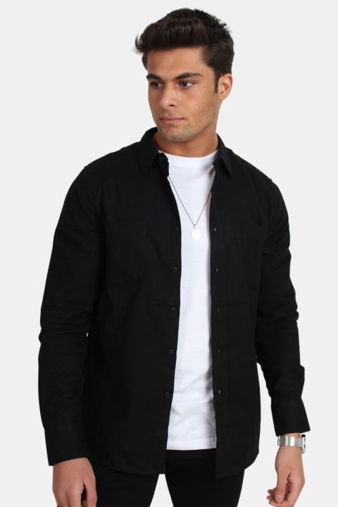 URBAN CLASSICS Flanell Overhemd Black/Black