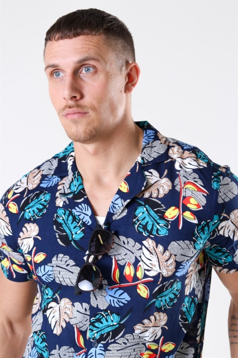 Solid Brando S/S Cuba Tropic Overhemd Insignia Blue