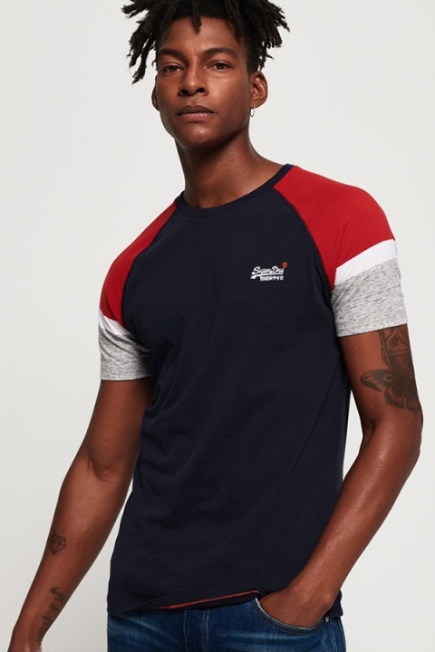 Superdry O L ENG'D Baseball SS T-shirt Beach Navy