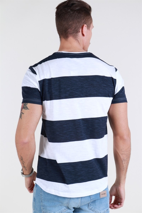 Solid Caleb SS Stripe T-shirt Insignia Blue