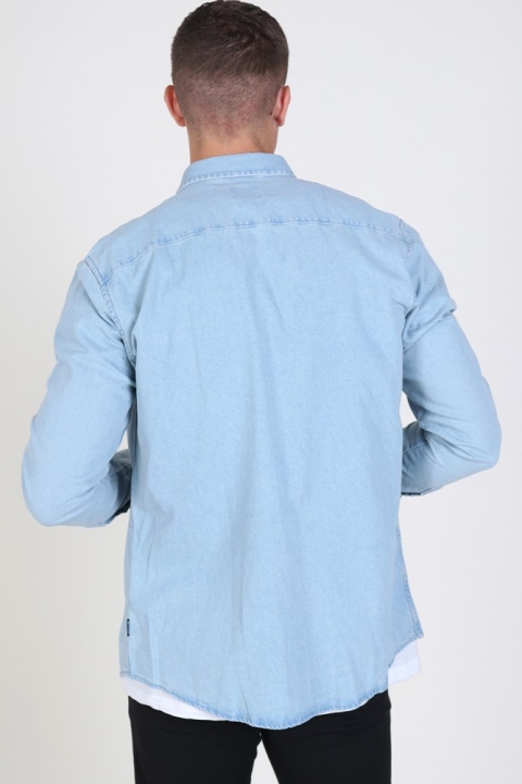 Only & Sons Basic Denim Overhemd Light Blue Denim