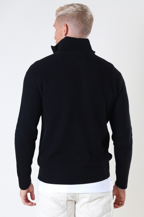 Jack & Jones JPRBLAPERFECT KNIT HIGH NECK ZIP SN Black