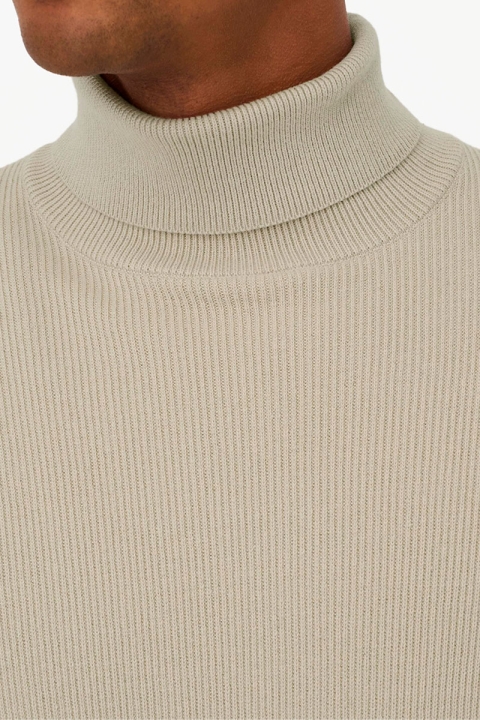 ONLY & SONS PHIL STRUC ROLL NECK KNIT Silver Lining