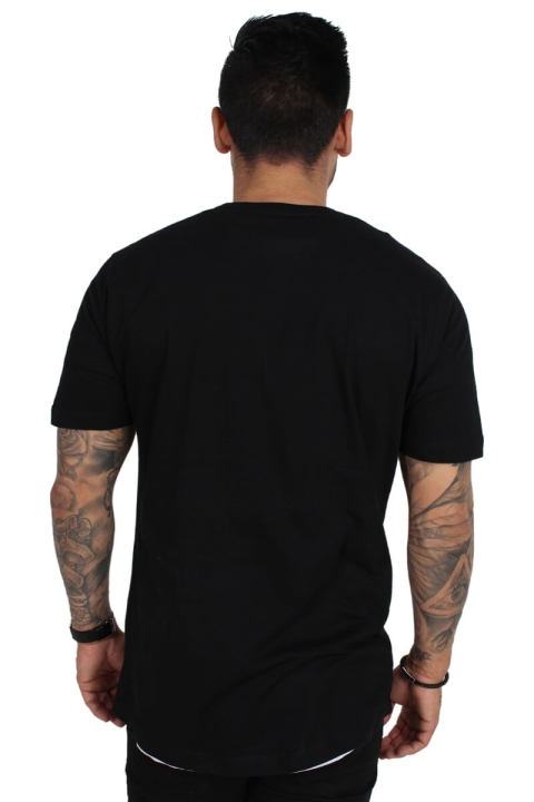 Liebhaveri Vintage Mens Longline T-shirt Sort