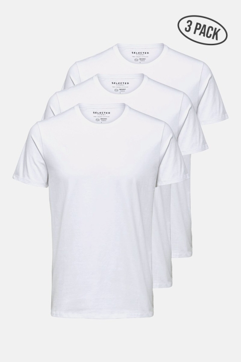 Selected New Pima T-shirt 3-Pack Bright White