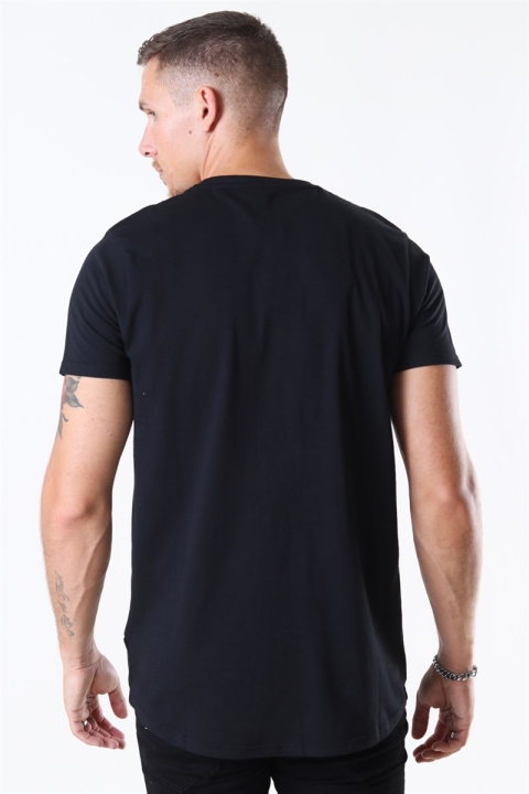 Solid Dew SS Long T-shirt Black