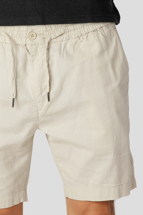 Clean Cut Copenhagen Barcelona Cotton Linen Shorts Ecru