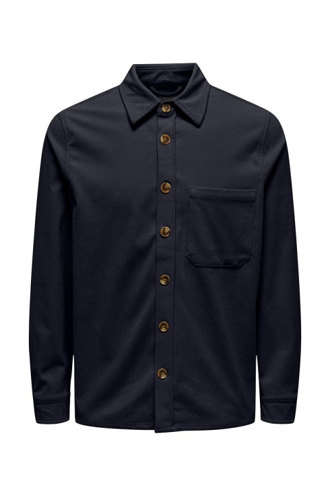 ONLY & SONS Tile Corduroy Shirt Dark Navy