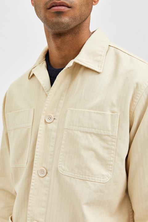 Selected Loose Tony Overshirt Oatmeal