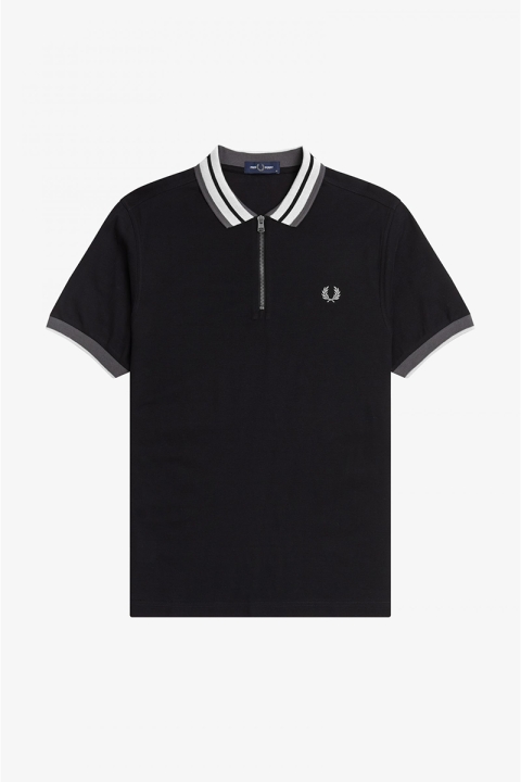 Fred Perry ZIP NECK POLO SHIRT 102 Black