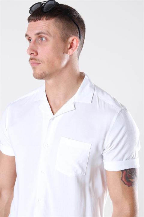 Only & Sons Silo Solid Viscose Overhemd White